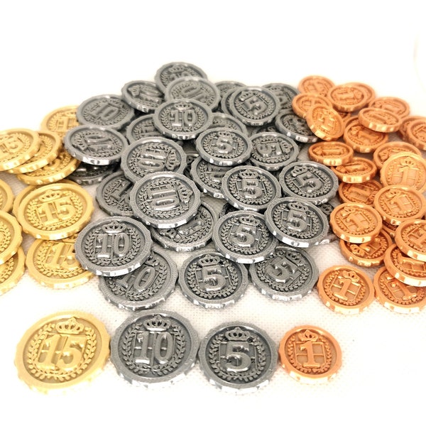 Brass Birmingham, Lancashire  set of deluxe Coins. 3D printed, fdm.