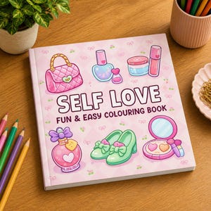 Libro para colorear "Amor propio", 41 páginas para colorear digitales, descarga en PDF, libro para colorear bonito y cómodo, diseños atrevidos y sencillos.