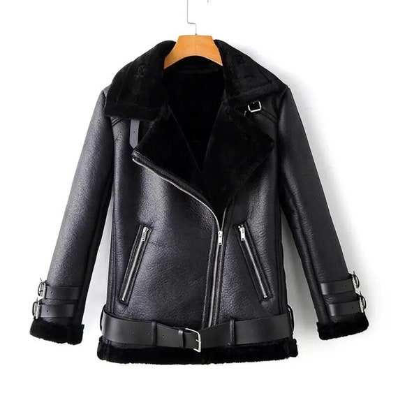 Ladies top pu jacket