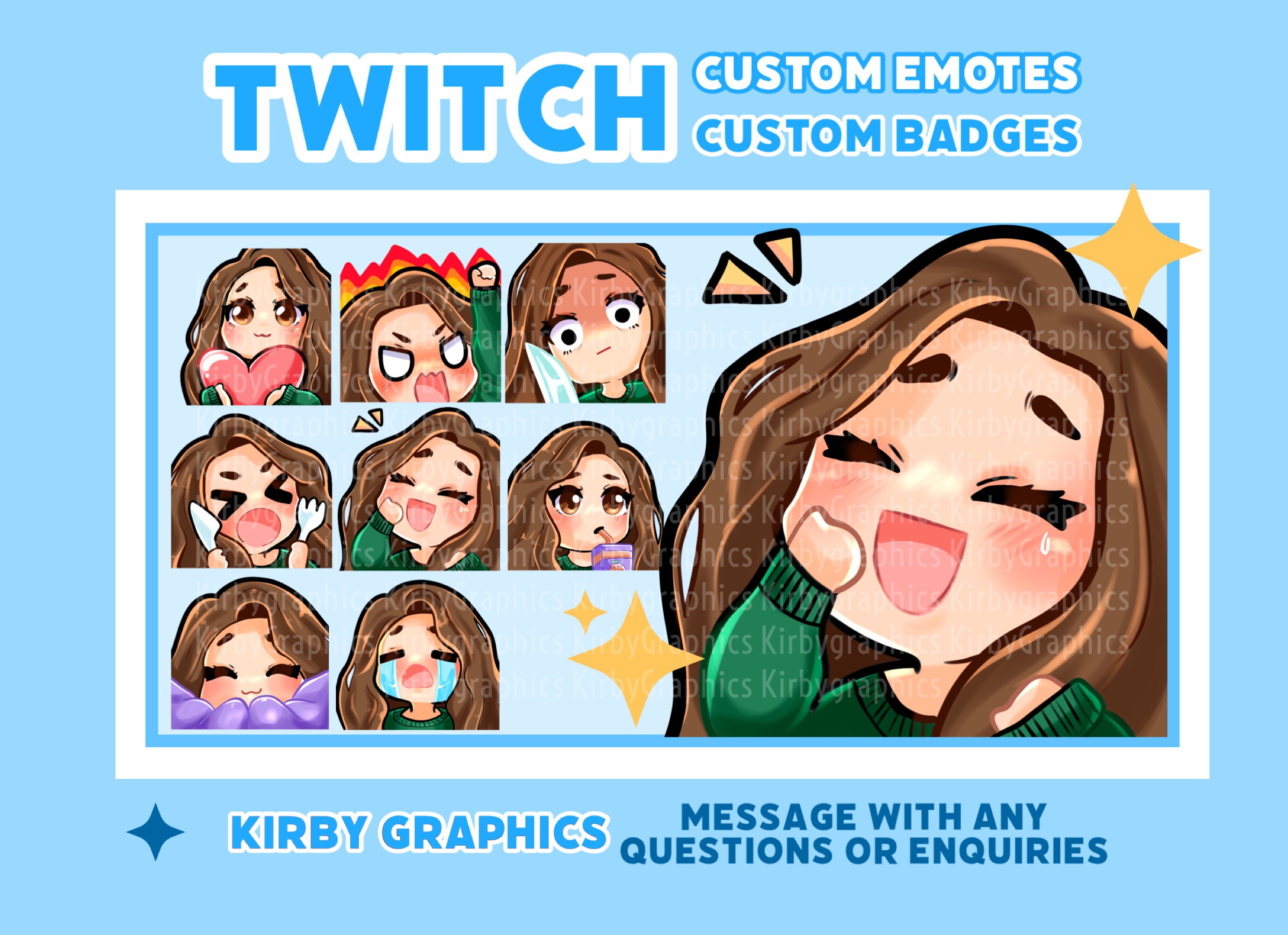 Custom Emotes Emojis Sub Emotes for Your Twitch Youtube - Etsy UK
