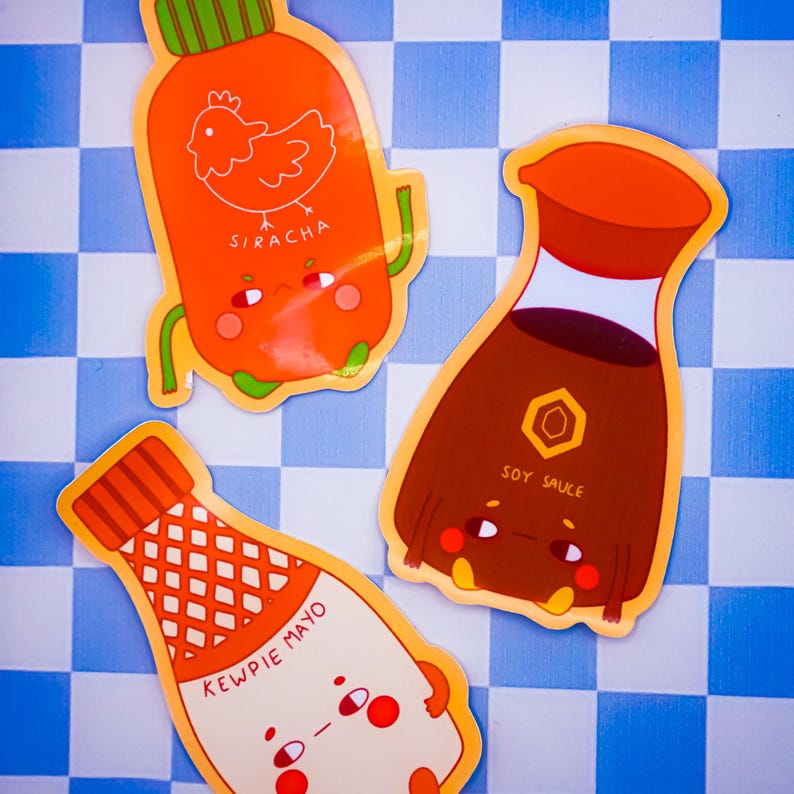 Japanese Food Condiments 3pc Sticker Set - Etsy