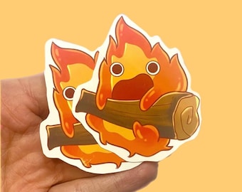 Sticker illustré du château ambulant de Calcifer