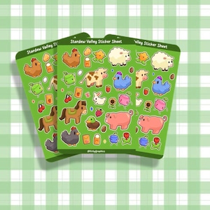 Stardew Valley Farm Tiere inspiriert Mini kawaii Cute Planner Stickers Stationär A5