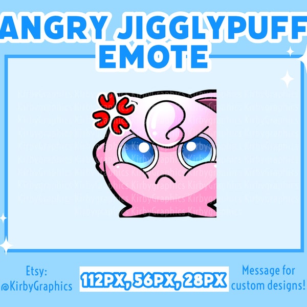 Angry Jigglypuff Pokemon Emote for Twitch Streaming