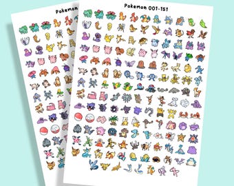 001-151 gen 1 Sticker Sheet A4