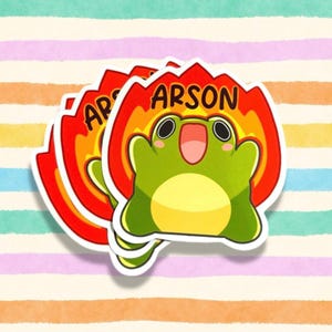 Sticker Kawaii Grenouille Incendie Papeterie Mignon