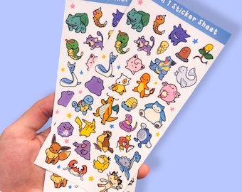 Gen 1 Inspired Sticker Sheet: Kanto Favorites, Vinyl Decals (Waterproof)