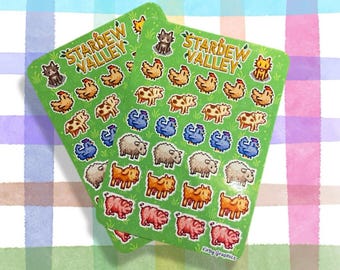 Stardew Valley Farm Animal Stickers: Kawaii Planner Stickers