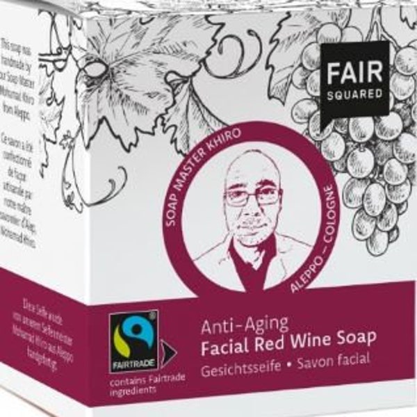 Rotwein Gesichtsseife, Rotweinseife 2 x 80 gr. vegan, Palmölfrei mit fair gehandelte Rohstoffe