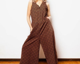 Gemusterter Jumpsuit aus Baumwolle mit geometrischen Aufdruck