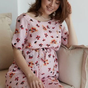 Flor pint maternity dress