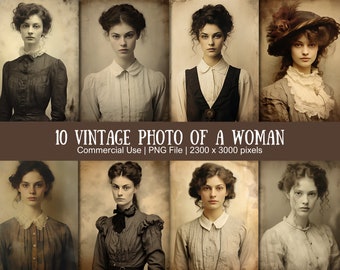 Victorian Woman Portrait: Antique Lady Photo (Digital Download)