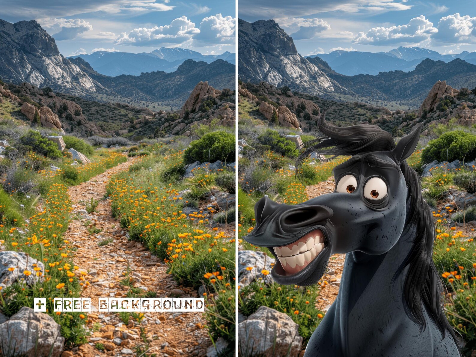 Fun Raphics Black Horse Clipart Funny Graphics Collection Quirky Animal ...