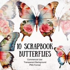 Lebendige Aquarell Schmetterling Clipart für Scrapbooking und Kunsthandwerk, hochwertige digitale Bilder, transparente PNG, persönliche und kommerzielle Nutzung