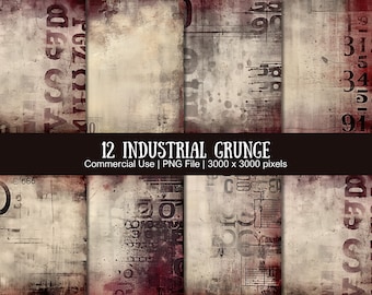 Industrial Grunge Texture Backgrounds: Urban Decay Digital Print (PNG)