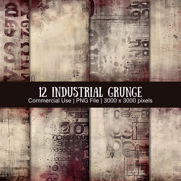 Industrial Grunge Digital Print, Grunge Texture Background, Gritty Industrial Backdrops, Faded Grunge Patterns, Urban Decay Digital Texture