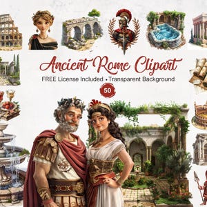 50 clipart van het oude Rome, afbeeldingen van het Romeinse rijk, historische afbeeldingen, instant digitale download, commercieel gebruik