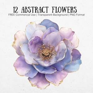 12 Abstrakte Blumen Clipart Bunte Blumengrafiken Hochzeit PNG