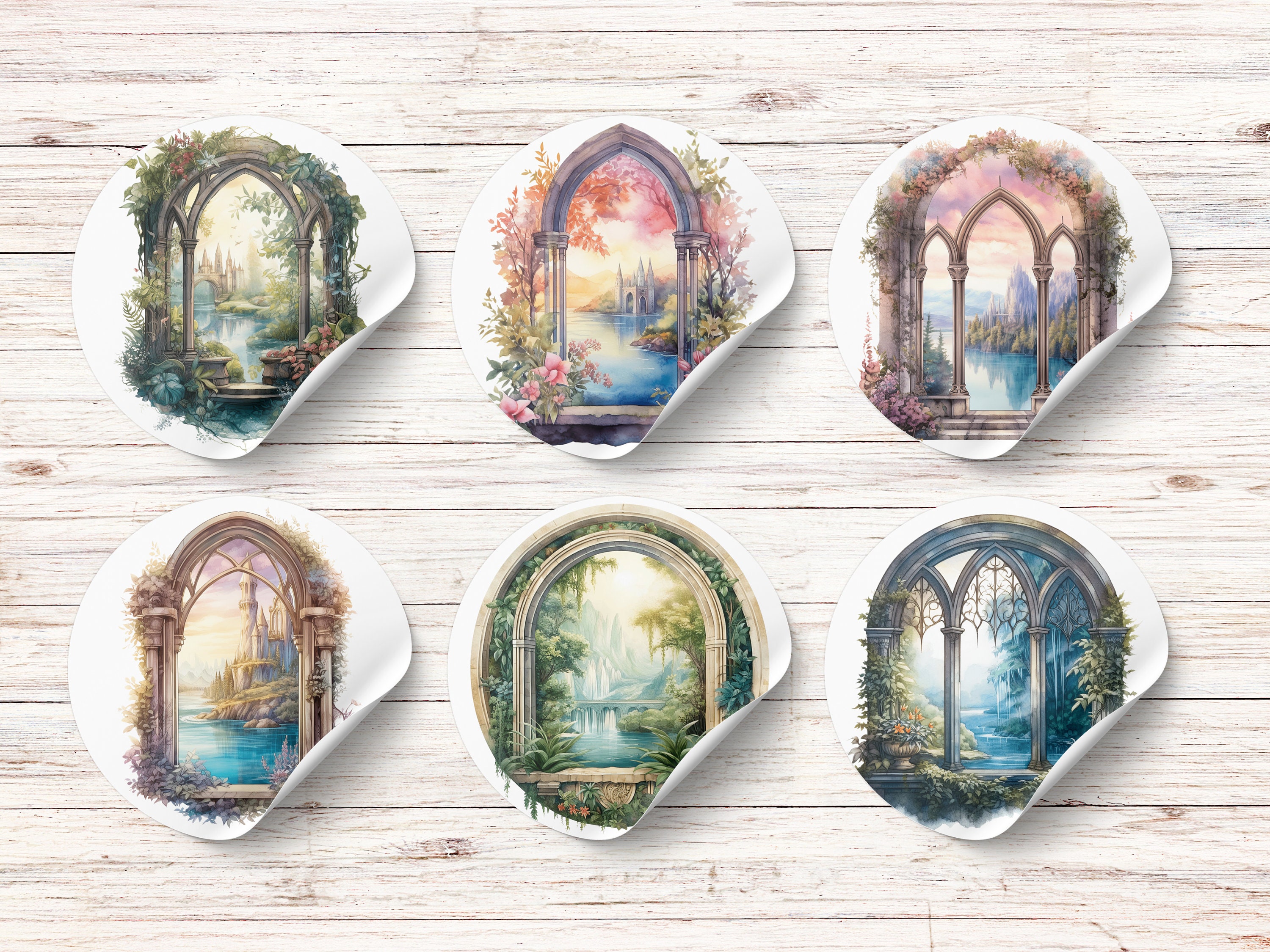 Fantasy Castle Window Watercolor Clipart, Whimsical Window, Fantasy ...