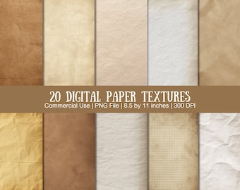 Printable Digital Paper Textures and Seamless Background Vintage Paper Sheets PNG Download