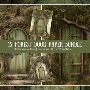Bosdeurpapierbundel Mosgroen Natuurafbeeldingen voor knutselen met junkjournalen en plakboeken