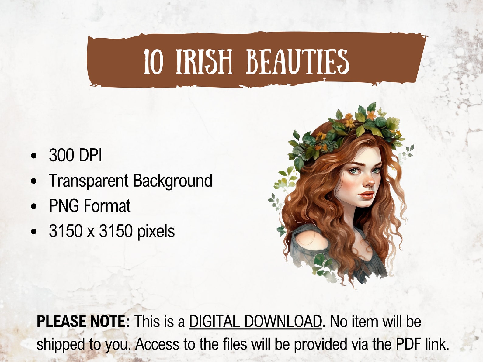 Irish Women Watercolor Clipart, Celtic Woman, Beautiful Irish Lady ...