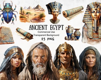Ancient Egypt Clipart Bundle: Historical Graphics, Scrapbooking (PNG Digital Download)