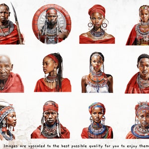 Maasai Tribe Watercolor Clipart, Tribal Art, Maasai Culture, Maasai ...