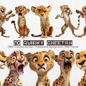 Lustige Gepard Clipart Grafiken zum Herunterladen schrullig Sammlung Humorvolle Tiere PNG-Format