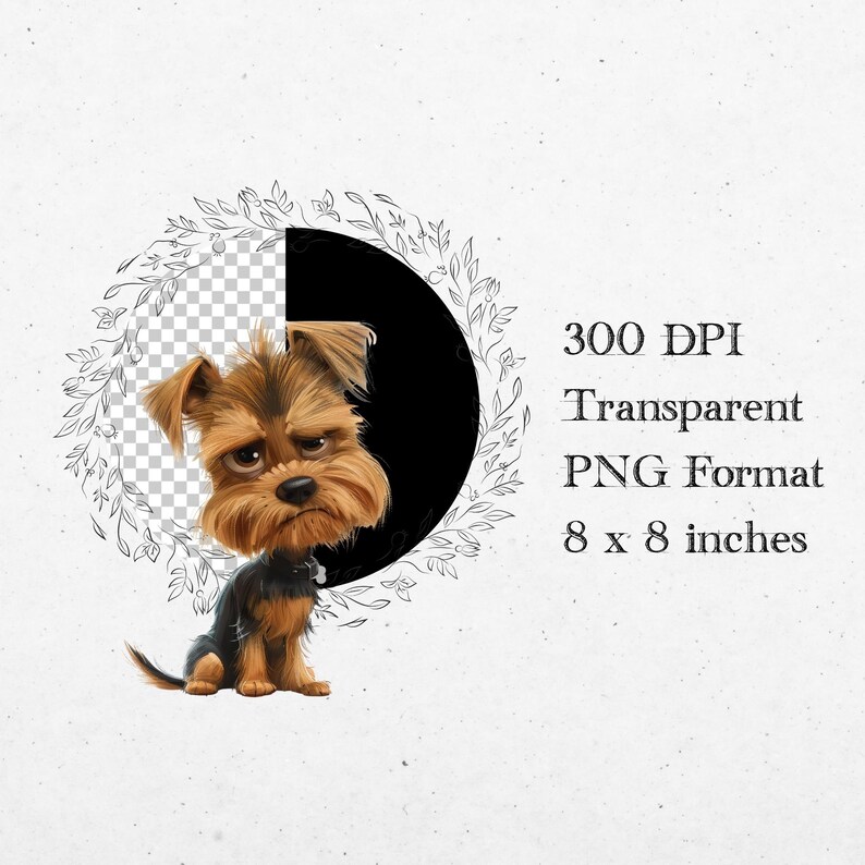 Yorkshire Terrier Clipart, Funny Pet Illustrations, Quirky Dog Graphics ...