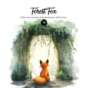 Forest Fox Clipart eigenzinnige afbeeldingen van wilde dieren JPEG grappig schattig dier sublimatie grillige illustraties