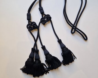 Black cords for lawyers, magistrates, judges and chancellors. Lawyer's cord sword knot made in Italy.