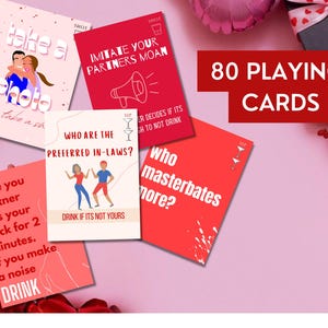 COUPLES DECK | 80 Cards Digital Couple/Valentines Adult EXPLICIT Drinking Game | Relationship/Partner Game | image 2