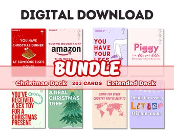 CHRISTMAS BUNDLE | Digital Adult EXPLICIT Drinking Card Game | 250 Cards, Christmas Drinking Game, Drinking Card Game, Party Games |