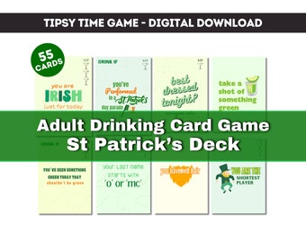 ST PATRICKS DAY | Digital Adult Drinking Card Game | 55 Cards, Pre-drinking, Party Game, Paddy's day, Drink if, St Patrick's Day