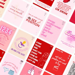 COUPLES DECK | 80 Cards Digital Couple/Valentines Adult EXPLICIT Drinking Game | Relationship/Partner Game | image 3