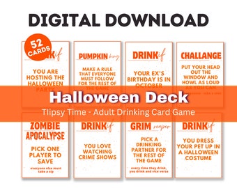 HALLOWEEN DECK | Digital Adult Drinking Game | 52 Cards, Halloween Party, Drinking Games, Party Games |