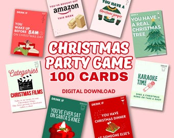 CHRISTMAS DECK Tipsy Time - Adult Drinking Game | 100 Drinking Cards | Pre-drinking, Party Game, Christmas Game, Adult Holiday Party |