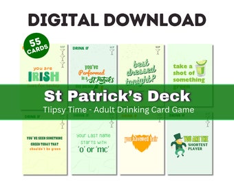 ST PATRICKS DAY | Digital Adult Drinking Card Game | 55 Cards, Pre-drinking, Party Game, Paddy&#39;s day, Drink if, St Patrick&#39;s Day
