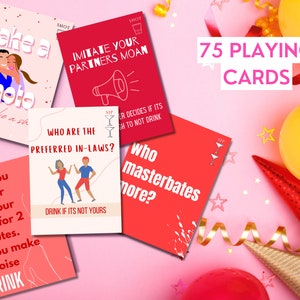 COUPLE DRINKING GAME | Adult Explicit Card Game | 75 Cards | Valentines