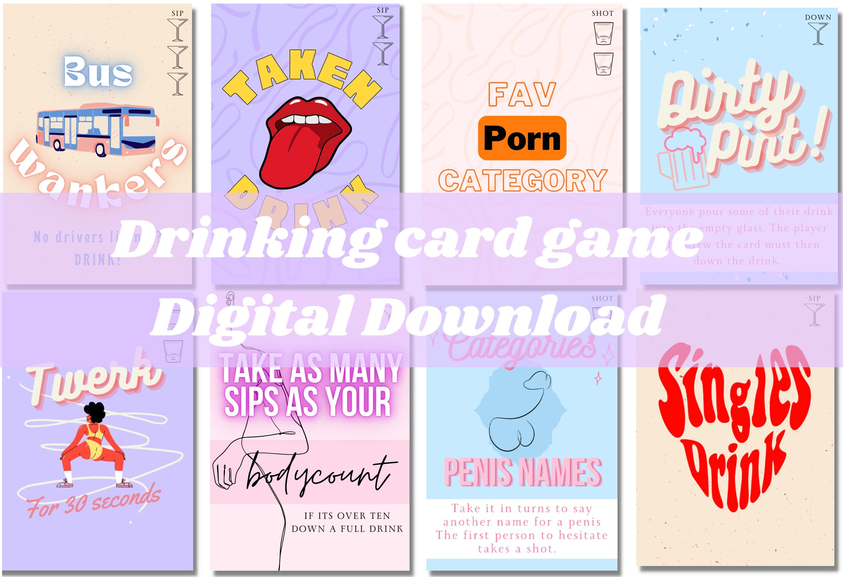 Tipsy Time 52 DRINKING CARDS Original Deck Pre-drinking - Etsy