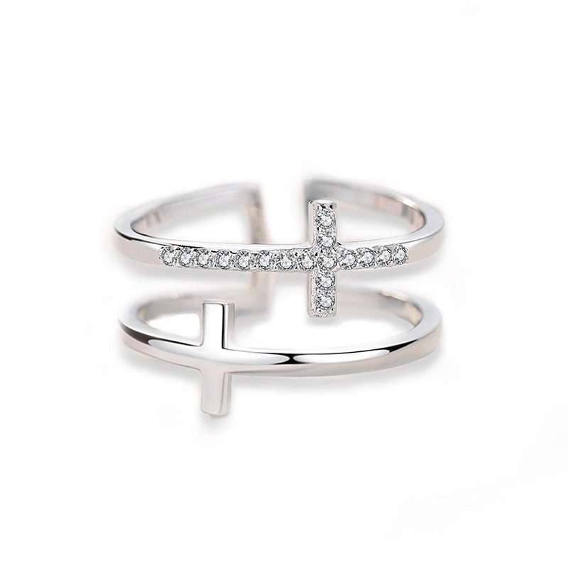 Double Cross Ring Etsy