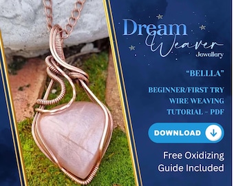 Tutorial para principiantes sobre cómo envolver joyas con alambre Tutorial del colgante Bella Descarga digital en PDF Collar con tejido de alambre Dream Weaver Jewellery