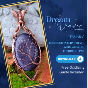 Beginner Wire Wrapping Jewelry PDF Digital Instant Download Tutorial Tamara Tree of Life Pendant Weaving Necklace Dream Weaver Jewellery