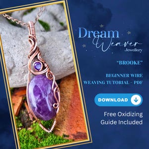 Beginner Wire Wrapping Copper Jewelry Tutorial Brooke Pendant PDF Digital Instant Download Weaving Woven Necklace Dream Weaver Jewellery