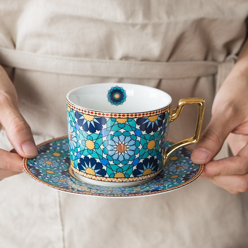 2er-Set Osmanische/Marokkanische Tee-/Kaffee-Tasse in Bronze-/Messing-Optik 