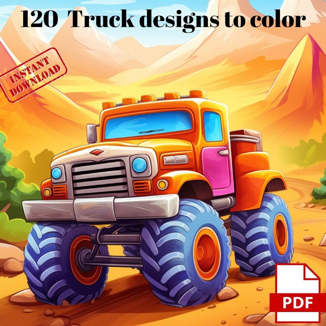 Monster Trucks Coloring Sheets, Printable Coloring Pages, Monster Truck Printables, Monster ...