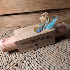 Gutschein Box Geschenk Holzbox Mit Dekoration Briefbox Verpackung Gutschein Brief Geschenkideen Mitbringsel Kleinigkeit persönlich
