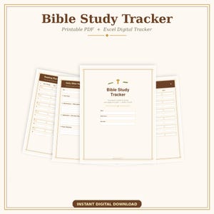Registro di studio biblico – PDF stampabile, diario di preghiera in Excel (download digitale)
