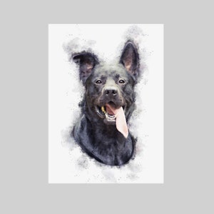 Gepersonaliseerde huisdier portret digitale | Huisdier Aquarel Portret Digitale | Huisdierportret van Foto | Huisdier portret cadeau idee voor Moederdag
